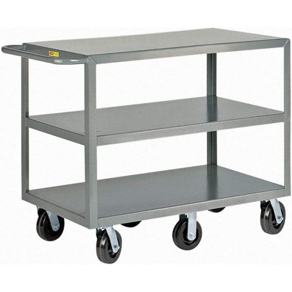 Little Giant - 3,600 Lb Capacity, 24" Wide x 48" Long x 36" High Cart - 3 Shelf, Steel, Phenolic Casters - A1 Tooling