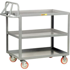 Little Giant - 1,200 Lb Capacity, 24" Wide x 48" Long x 35" High Cart - 3 Shelf, Steel, Polyurethane Casters - A1 Tooling