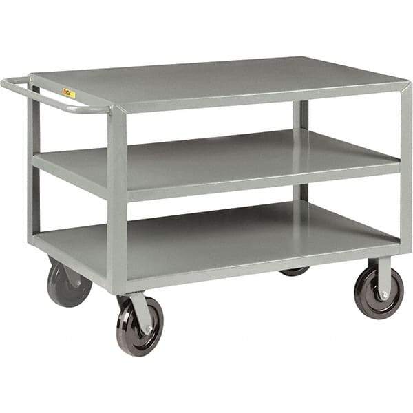 Little Giant - 5,000 Lb Capacity, 24" Wide x 48" Long x 36" High Cart - 3 Shelf, Steel, Phenolic Casters - A1 Tooling