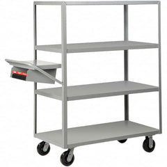 Little Giant - 3,600 Lb Capacity, 30" Wide x 60" Long x 63-1/2" High Order Picking Cart - 4 Shelf, Steel, Phenolic Casters - A1 Tooling