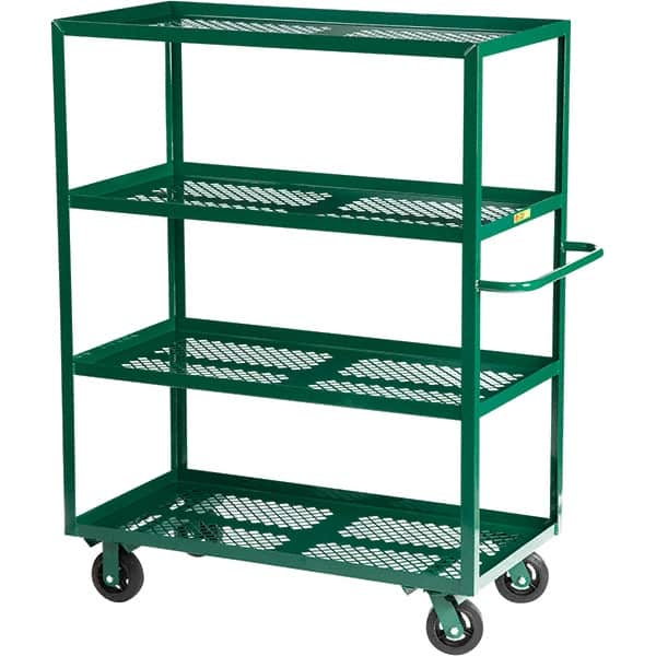 Little Giant - 1,600 Lb Capacity Steel Platform Truck - Steel Deck, 30" OAW, 60" Platform Length, Mold On Rubber Casters - A1 Tooling