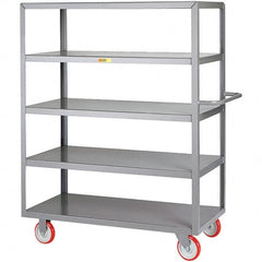 Little Giant - 1,200 Lb Capacity, 18" Wide x 32" Long x 61-1/2" High Service Cart - 5 Shelf, Steel, Polyurethane Casters - A1 Tooling