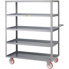 Little Giant - 1,200 Lb Capacity, 18" Wide x 32" Long x 62" High Service Cart - 5 Shelf, Steel, Polyurethane Casters - A1 Tooling