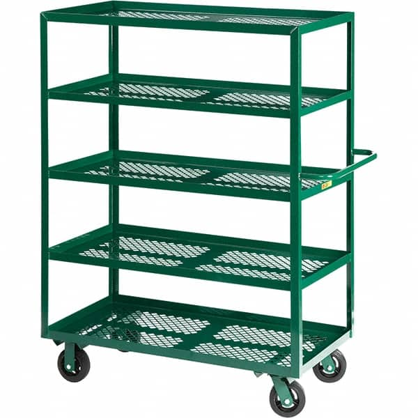 Little Giant - 2,000 Lb Capacity Steel Platform Truck - Steel Deck, 24" OAW, 48" Platform Length, Mold On Rubber Casters - A1 Tooling