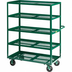 Little Giant - 2,000 Lb Capacity Steel Platform Truck - Steel Deck, 30" OAW, 60" Platform Length, Mold On Rubber Casters - A1 Tooling