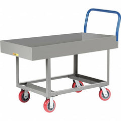 Little Giant - 2,000 Lb Capacity Steel Platform Truck - Steel Deck, 24" OAW, 61-1/2" Platform Length, Polyurethane Casters - A1 Tooling