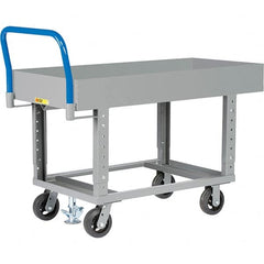 Little Giant - 2,000 Lb Capacity Steel Platform Truck - Steel Deck, 24" OAW, 61-1/2" Platform Length, Mold On Rubber Casters - A1 Tooling