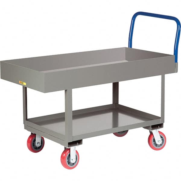 Little Giant - 2,000 Lb Capacity Steel Platform Truck - Steel Deck, 30" OAW, 61-1/2" Platform Length, Polyurethane Casters - A1 Tooling