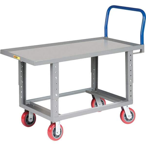 Little Giant - 2,000 Lb Capacity Steel Platform Truck - Steel Deck, 30" OAW, 49-1/2" Platform Length, Polyurethane Casters - A1 Tooling