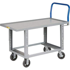 Little Giant - 2,000 Lb Capacity Steel Platform Truck - Steel Deck, 24" OAW, 48" Platform Length, Mold On Rubber Casters - A1 Tooling