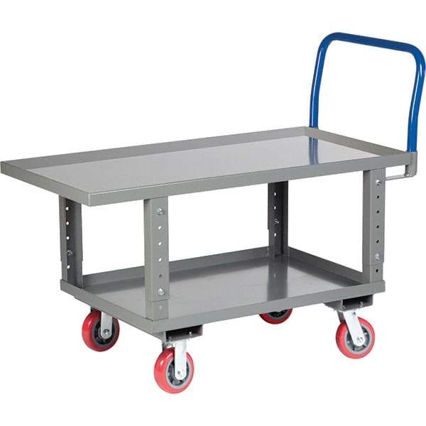 Little Giant - 2,000 Lb Capacity Steel Platform Truck - Steel Deck, 24" OAW, 49-1/2" Platform Length, Polyurethane Casters - A1 Tooling