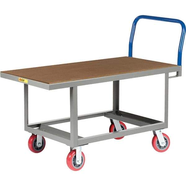 Little Giant - 2,000 Lb Capacity Steel Platform Truck - Steel Deck, 30" OAW, 49-1/2" Platform Length, Polyurethane Casters - A1 Tooling