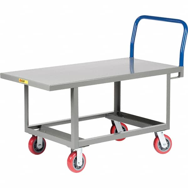 Little Giant - 2,000 Lb Capacity Steel Platform Truck - Steel Deck, 30" OAW, 49-1/2" Platform Length, Polyurethane Casters - A1 Tooling