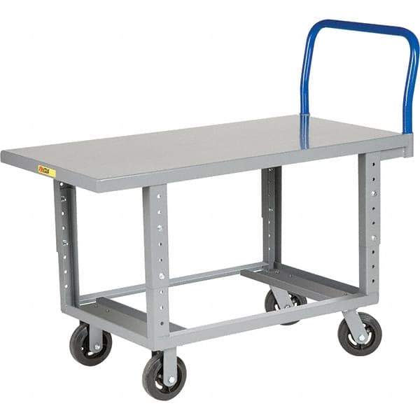 Little Giant - 2,000 Lb Capacity Steel Platform Truck - Steel Deck, 30" OAW, 60" Platform Length, Mold On Rubber Casters - A1 Tooling