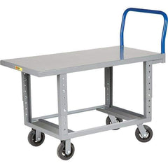 Little Giant - 2,000 Lb Capacity Steel Platform Truck - Steel Deck, 24" OAW, 60" Platform Length, Mold On Rubber Casters - A1 Tooling