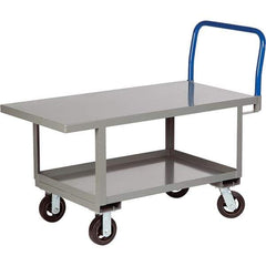 Little Giant - 2,000 Lb Capacity Steel Platform Truck - Steel Deck, 24" OAW, 60" Platform Length, Mold On Rubber Casters - A1 Tooling