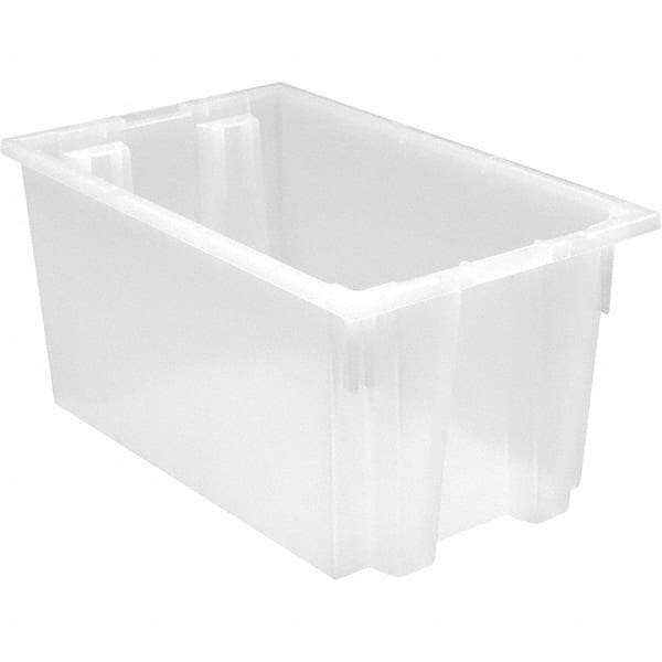 Quantum Storage - 90 Lb Load Capacity Clear Polypropylene Tote Container - Stacking, Nesting, 12" Long x 15-1/2" Wide x 23" High - A1 Tooling