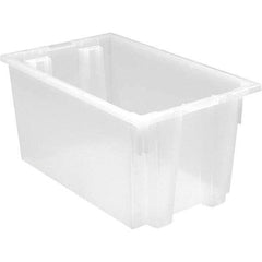 Quantum Storage - 90 Lb Load Capacity Clear Polypropylene Tote Container - Stacking, Nesting, 12" Long x 15-1/2" Wide x 23" High - A1 Tooling