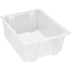 Quantum Storage - 45 Lb Load Capacity Clear Polypropylene Tote Container - Stacking, Nesting, 10" Long x 19-1/2" Wide x 23" High - A1 Tooling