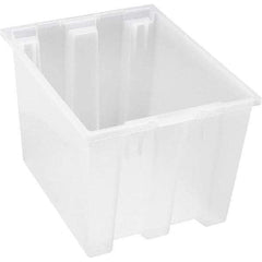 Quantum Storage - 65 Lb Load Capacity Clear Polypropylene Tote Container - Stacking, Nesting, 13" Long x 15-1/2" Wide x 19-1/2" High - A1 Tooling