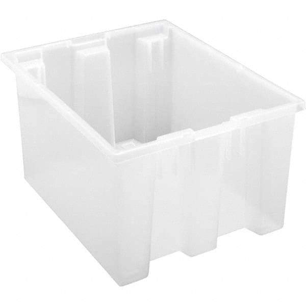 Quantum Storage - 65 Lb Load Capacity Clear Polypropylene Tote Container - Stacking, Nesting, 10" Long x 15-1/2" Wide x 19-1/2" High - A1 Tooling