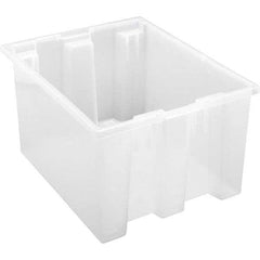 Quantum Storage - 65 Lb Load Capacity Clear Polypropylene Tote Container - Stacking, Nesting, 10" Long x 15-1/2" Wide x 19-1/2" High - A1 Tooling