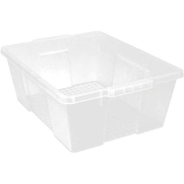 Quantum Storage - 50 Lb Load Capacity Clear Polypropylene Tote Container - Stacking, Nesting, 7.8" Long x 15.9" Wide x 21" High - A1 Tooling