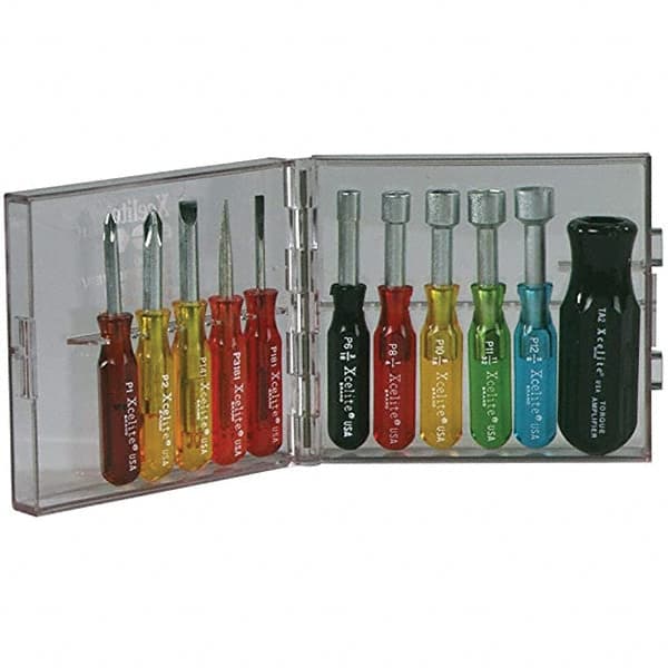 Xcelite - Screwdriver Sets Screwdriver Types Included: Nut Drivers; Phillips; Slotted Number of Pieces: 11 - A1 Tooling