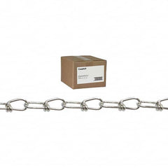 Campbell - Weldless Chain; Type: Double Loop Chain ; Load Capacity (Lb.): 155 ; Trade Size: #1 ; Chain Diameter (Decimal Inch): 0.1050 ; Finish/Coating: Zinc Plated ; PSC Code: 4010 - Exact Industrial Supply