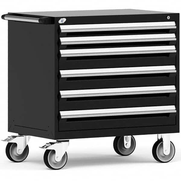 Steel Tool Roller Cabinet: 6 Drawers Black