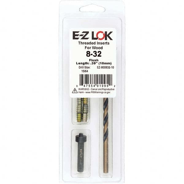 E-Z LOK - Thread Repair Kits Insert Thread Size (Inch): #8-32 Includes Drill: Yes - A1 Tooling