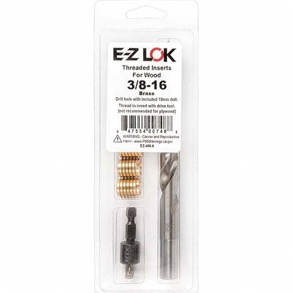 E-Z LOK - Thread Repair Kits Insert Thread Size (Inch): 3/8-16 Includes Drill: Yes - A1 Tooling