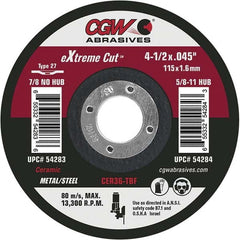 CGW Abrasives - Cutoff Wheels Tool Compatibility: Angle Grinders Wheel Diameter (Inch): 6 - A1 Tooling