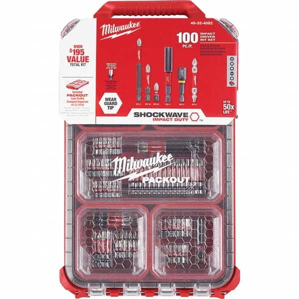 Milwaukee Tool - Power & Impact Screwdriver Bit Sets Point Type: Phillips; Slotted; Square; Torx Tool Type: Driver Bit - A1 Tooling