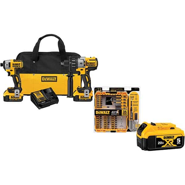 DeWALT - Cordless Tool Combination Kits Voltage: 20 Tools: 1/2" Brushless Hammerdrill, 1/4" Brushless Compact Impact Driver - A1 Tooling