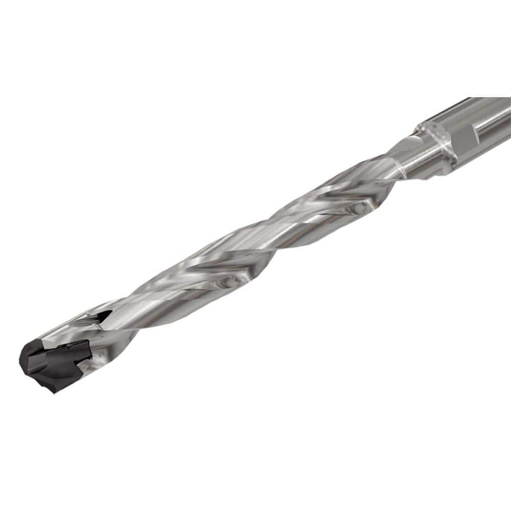 Replaceable Tip Drill: 5.5 to 5.9 mm Drill Dia, 44.81 mm Max Depth, 6 mm Straight-Cylindrical Shank Uses ICP Inserts, 90.7 mm OAL, Through Coolant