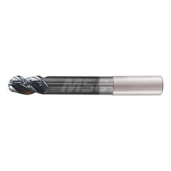 Ball End Mill: 0.5″ Dia, 3 Flute, Solid Carbide 5″ OAL, 1/2″ Shank Dia, 45 ° Helix, DLC Coated, Single End, Series Flash Solid