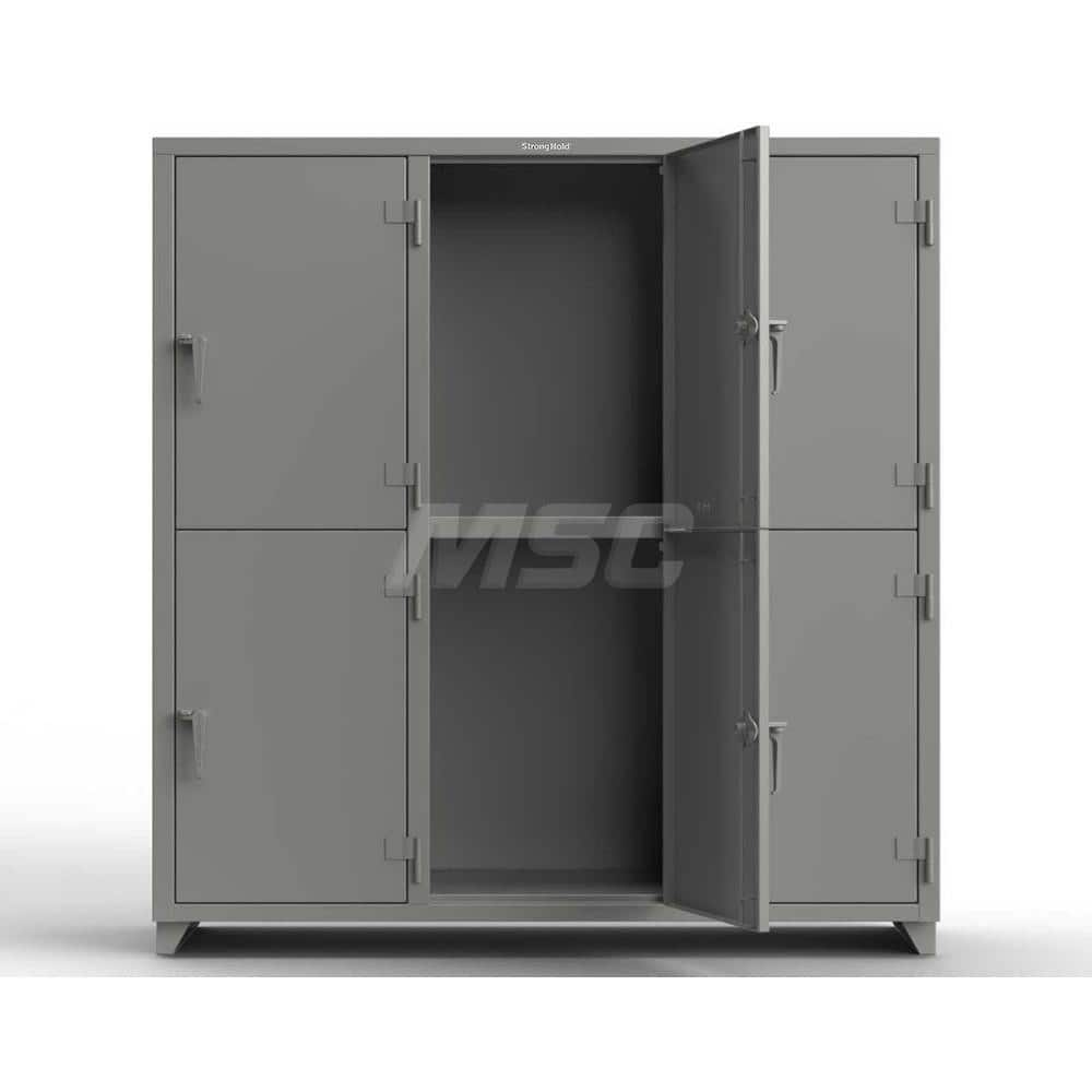 Locker: 72″ Wide, 24″ Deep, 75″ High Dusty Gray, 14-Gauge Steel