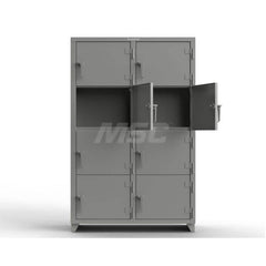 Locker: 48″ Wide, 24″ Deep, 75″ High Dusty Gray, 14-Gauge Steel