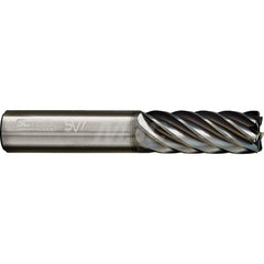 Square End Mill: 5/8'' Dia, 1-3/4'' LOC, 5/8'' Shank Dia, 4'' OAL, 7 Flutes, Solid Carbide Single End, AlCrN Finish, Spiral Flute, 38 ™ Variable Helix, Centercutting, RH Cut, RH Flute