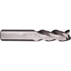 Corner Radius End Mill: 3/4″ Dia, 1-1/4″ LOC, 0.03″ Radius, 3 Flutes, Solid Carbide 4″ OAL, 3/4″ Shank Dia, 42 ° Helix, Bright/Uncoated, Corner Radius End, Centercutting