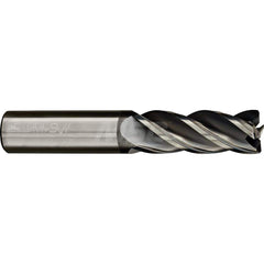 Square End Mill: 5/8'' Dia, 2-1/8'' LOC, 5/8'' Shank Dia, 4'' OAL, 4 Flutes, Solid Carbide Single End, AlCrN Finish, Spiral Flute, Variable Helix, Centercutting, RH Cut, RH Flute