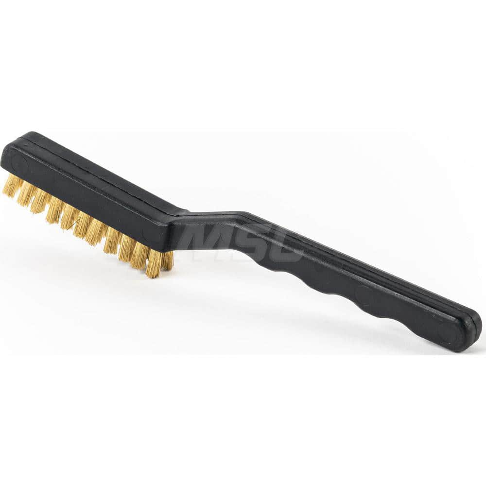 Scrub & Scouring Brushes; Type: Tooth Brush; Bristle Material: Brass; Bristle Length (Decimal Inch): 0.6000; Brush Width: 0.5; Overall Length (Inch): 7; Block/Handle Material: Polypropylene; Color: Black; Flagged: No; Application: Discharge Static Electri