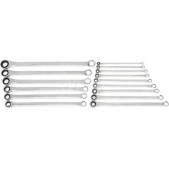 Wrench Set: 15 Pc, Metric Chrome-Plated