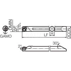 Indexable Boring Bar:  S045XSCLCR03050EZP,  5.00 mm Min Bore,  4.50 mm Shank Dia,  N/A Steel Screw,  Uses CCGT1109 ™, CCET1109 ™ & CCMW1109 ™ Inserts