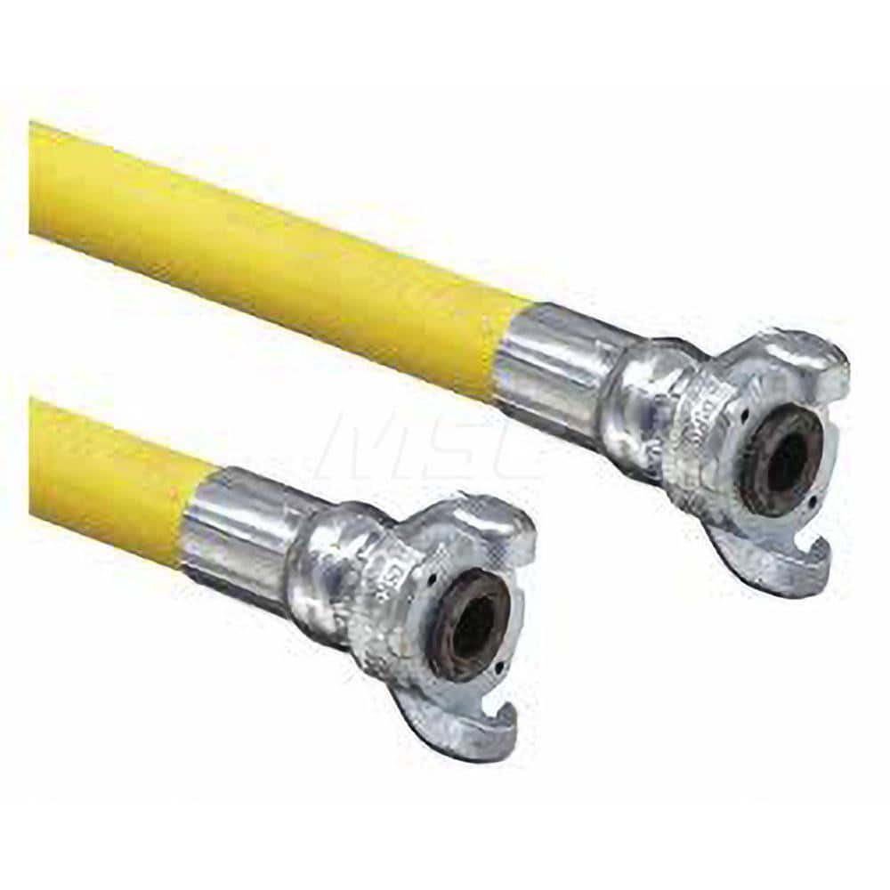 Multi-Purpose Hose: 3/4″ ID, 1.133″ OD, 50 ™ Long - Crowfoot Ends, 300 Max psi, -40 to 212 &deg F;, Yellow