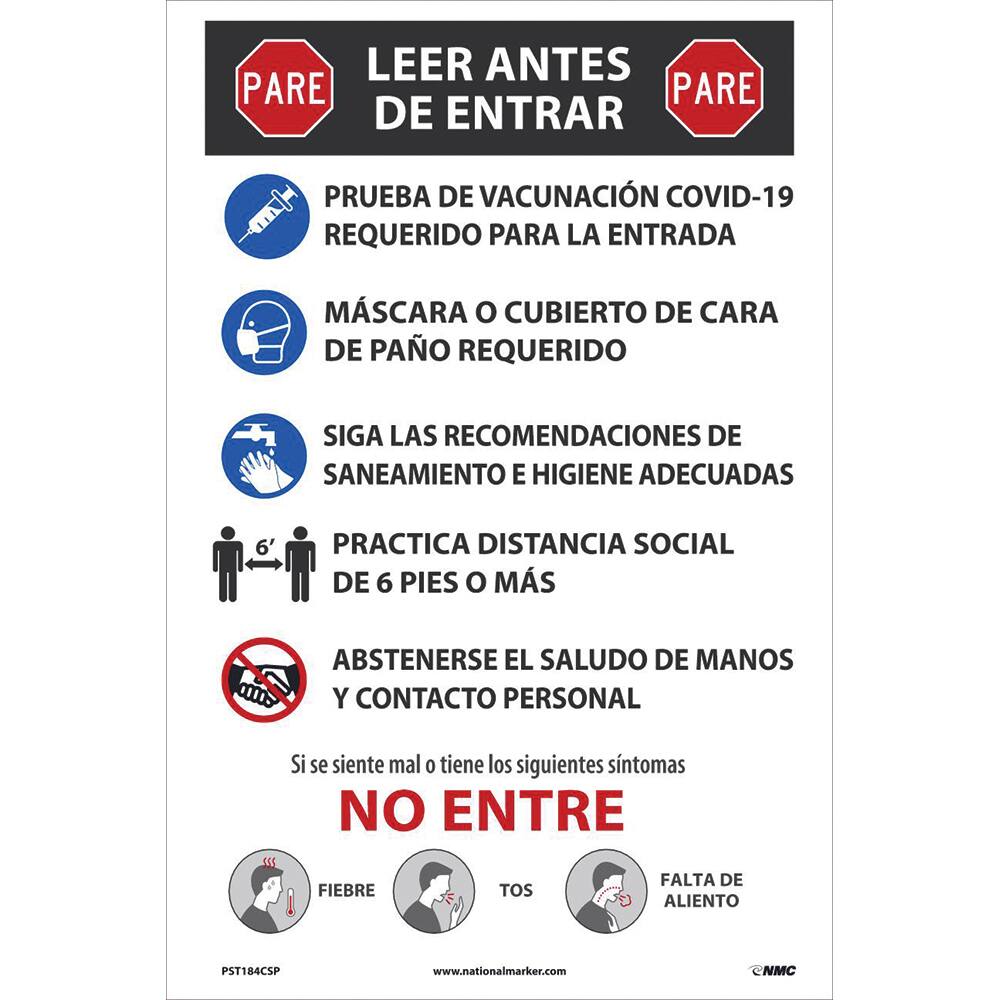 NMC - Safety Signs Message Type: COVID-19 Message or Graphic: Message & Graphic - A1 Tooling