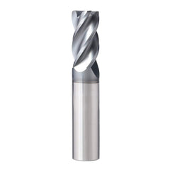 Corner Radius End Mill: 5/8″ Dia, 2-1/4″ LOC, 0.03″ Radius, 4 Flutes, Solid Carbide 5″ OAL, 5/8″ Shank Dia, 37 ° Helix, AlCrN Coated, Corner Radius End, Centercutting, Series XPVS