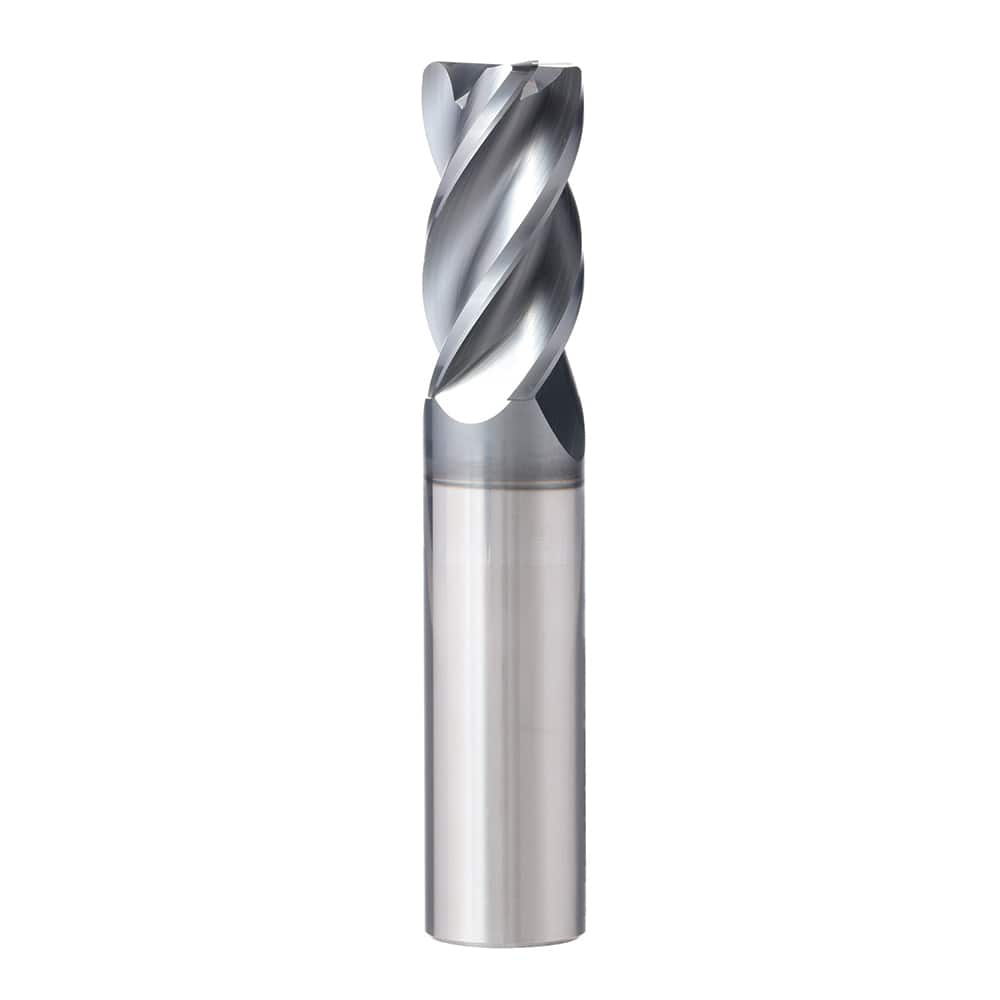 Ball End Mill: 0.75″ Dia, 1″ LOC, 4 Flute, Solid Carbide 3″ OAL, 3/4″ Shank Dia, 45 ° Helix, AlTiN Coated, Single End, Series XPB-NB