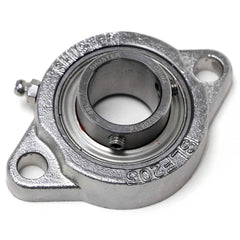 Shuster - SSBSLF201-8, 1/2" ID, 56mm OAL x 81mm OAH x 1" Wide, 2-Bolt Flange Bearing - Exact Industrial Supply